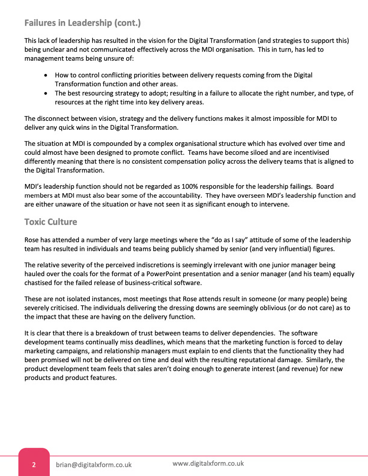 Toxic Culture Case Study - Page 2